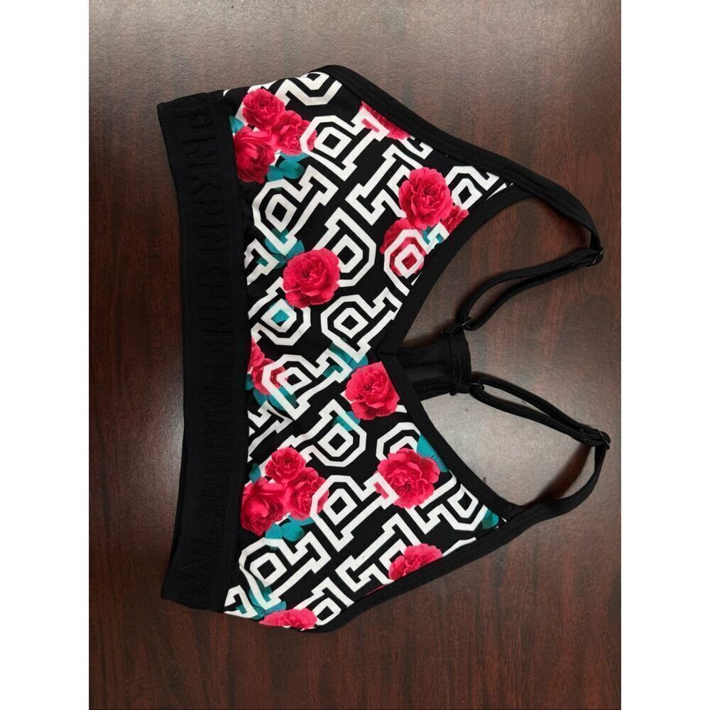 PINK Victoria’s Secret Ultimate Rose Print Sports Bra Size Small